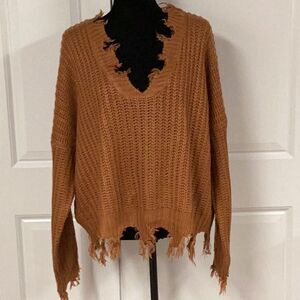 Miracle Destructed Burnt Orange Sweater